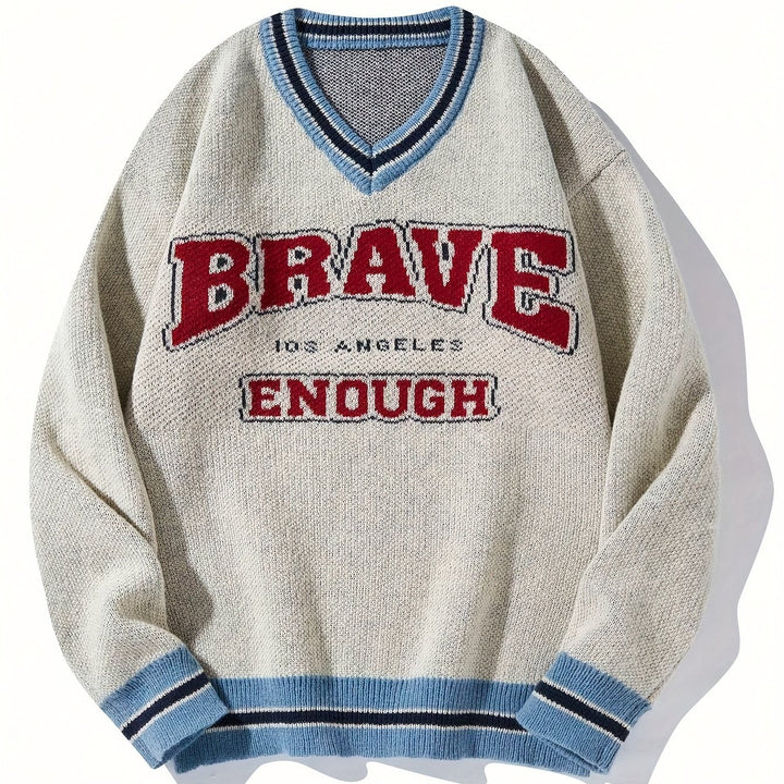 Levoire | Pull Rento V-Col Montant "Brave" Avec Impression