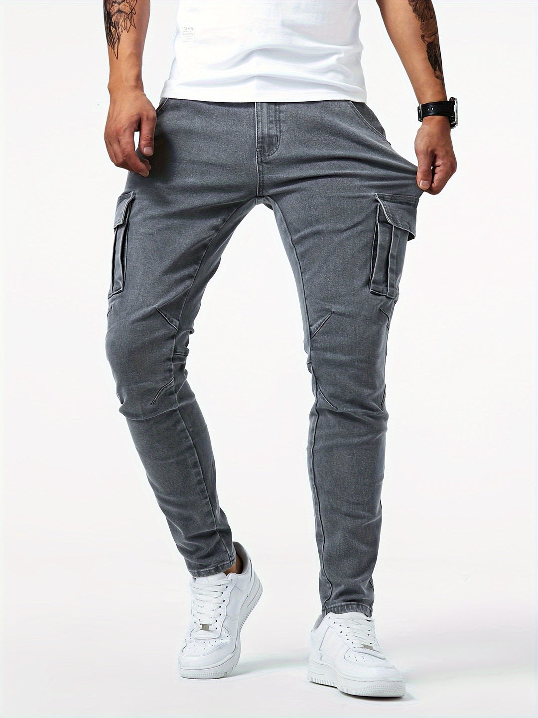 Levoire | Pantalons Cargo Slimfit En Denim Stretch