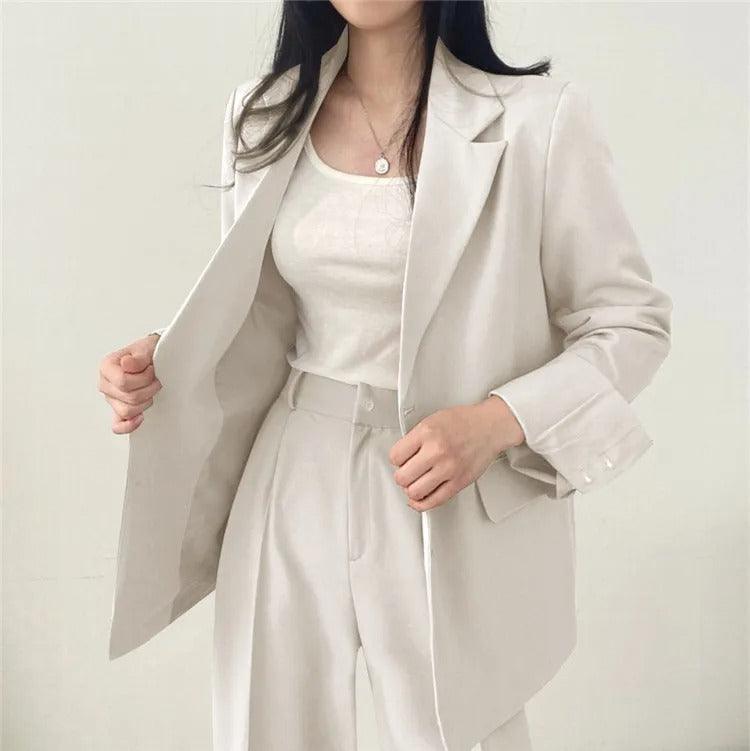 Levoire | Sur Mesure Blazer Et Pantalons Droits Set Pour Femmes