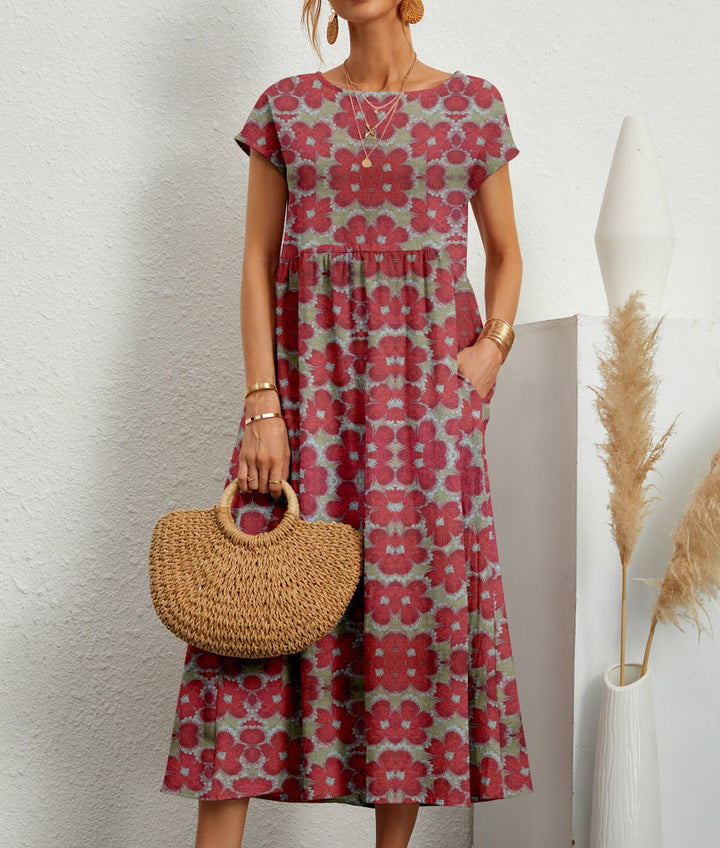 Levoire | Robe Élégante À Fleurs Rot