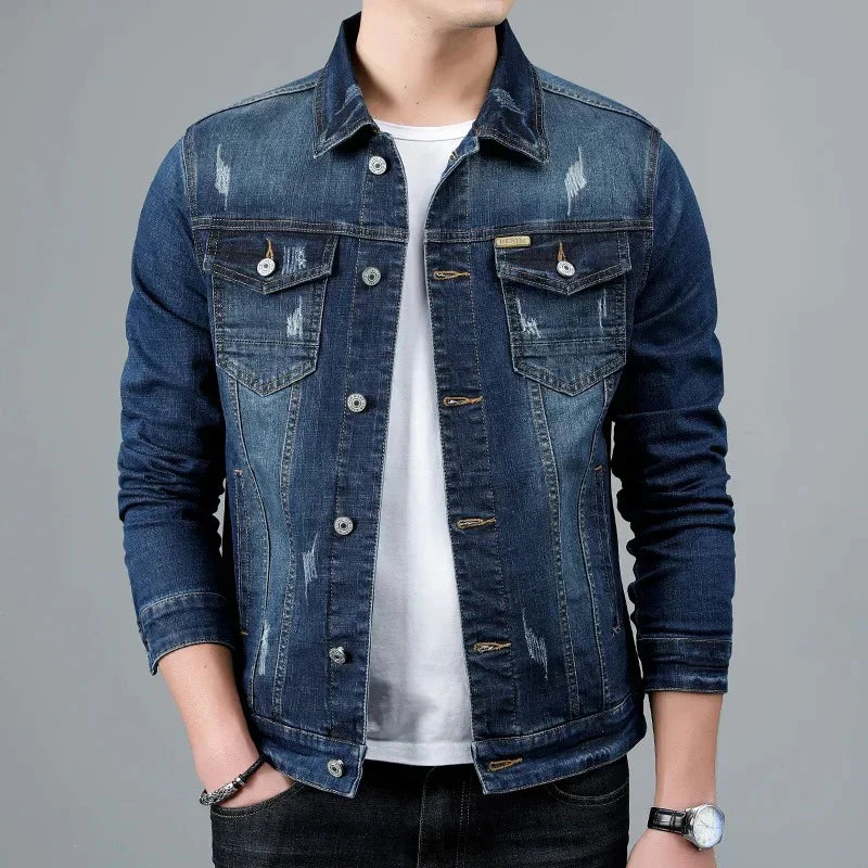 Levoire | Veste En Jean Wellington Lavée Bleu foncé