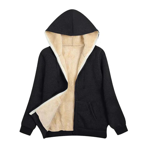 Levoire | Sweat à capuche en fausse fourrure Noir