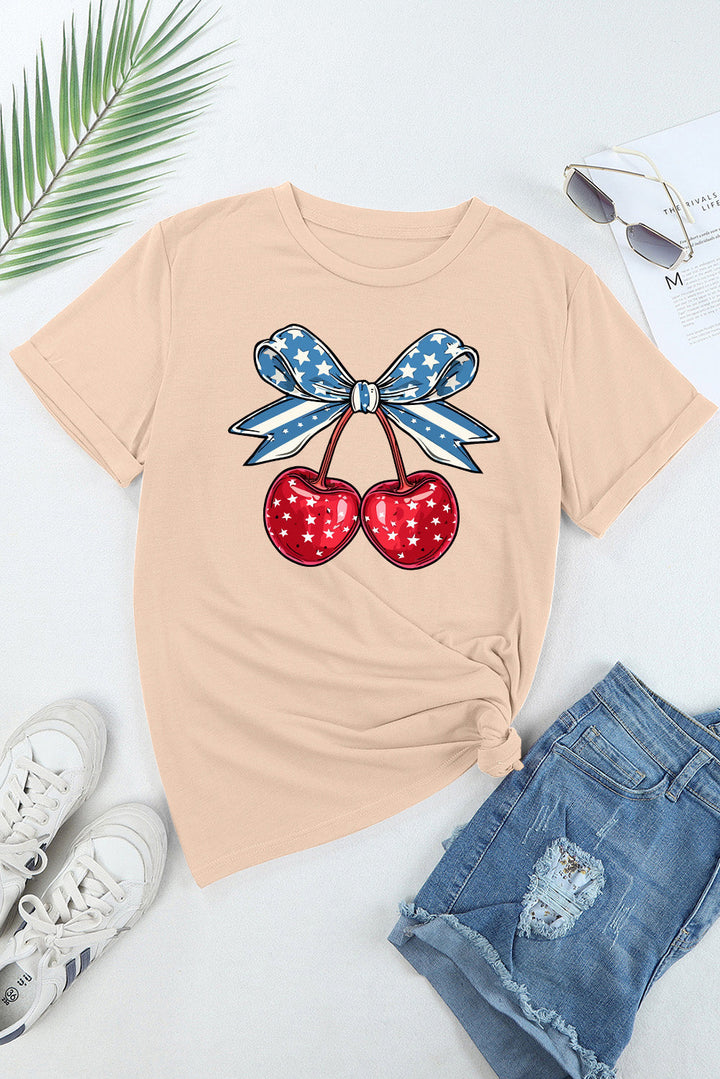 Levoire | Cerise Graphique Col Rond Manches Courtes T-shirt