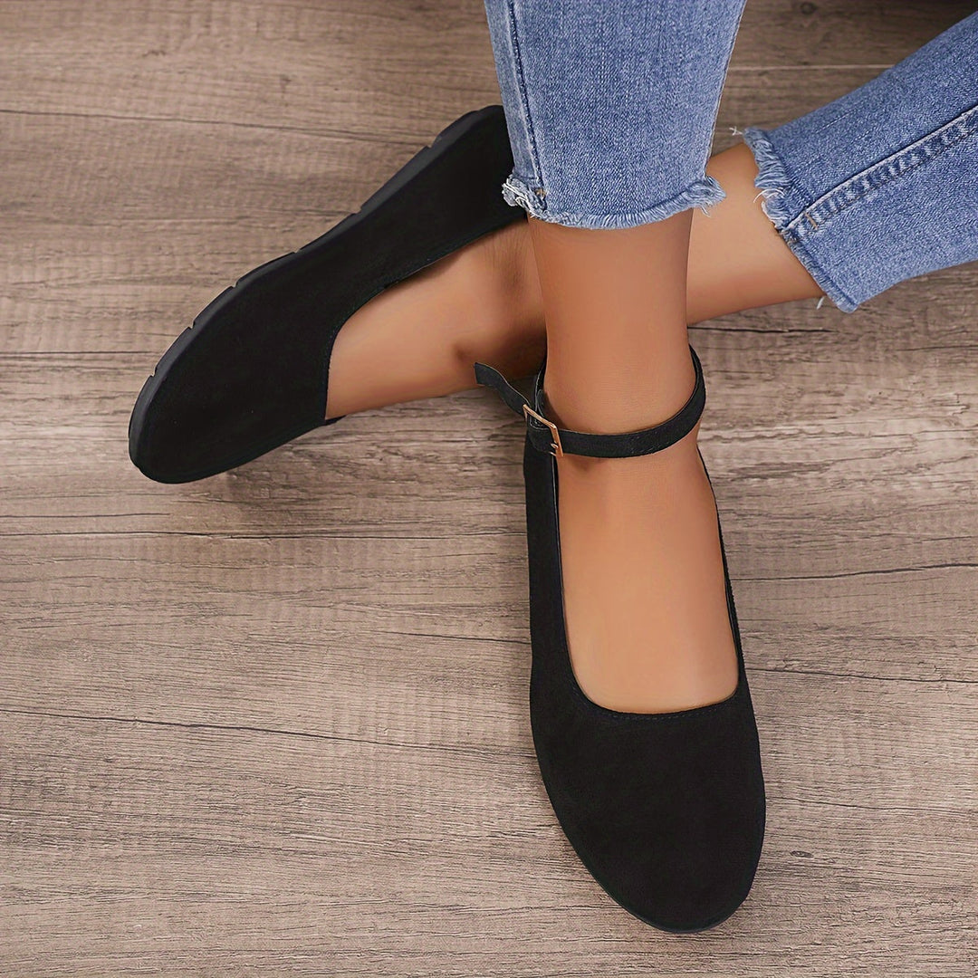 Levoire | Ballerines Classiques Unies Avec Sangle Noir