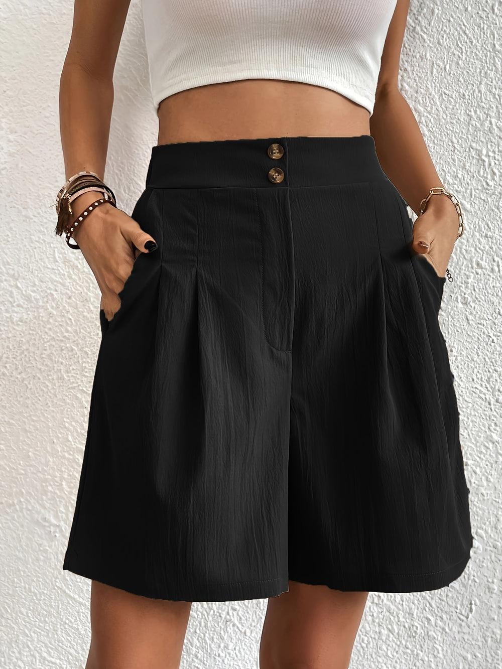 Levoire | Pantalon Court En Coton Noir