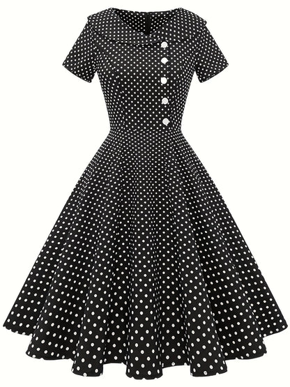 Levoire | Robe midi à pois pour femme Noir