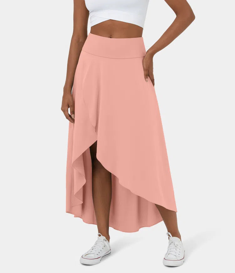Levoire | Jupe Maxi Lastique Avec Pantalon Court Rosa