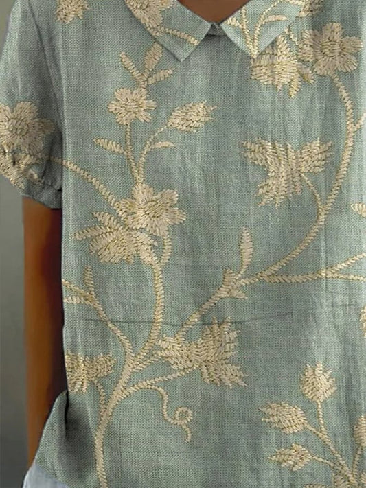 Levoire | Blouse Dorée À Motif De Fougère