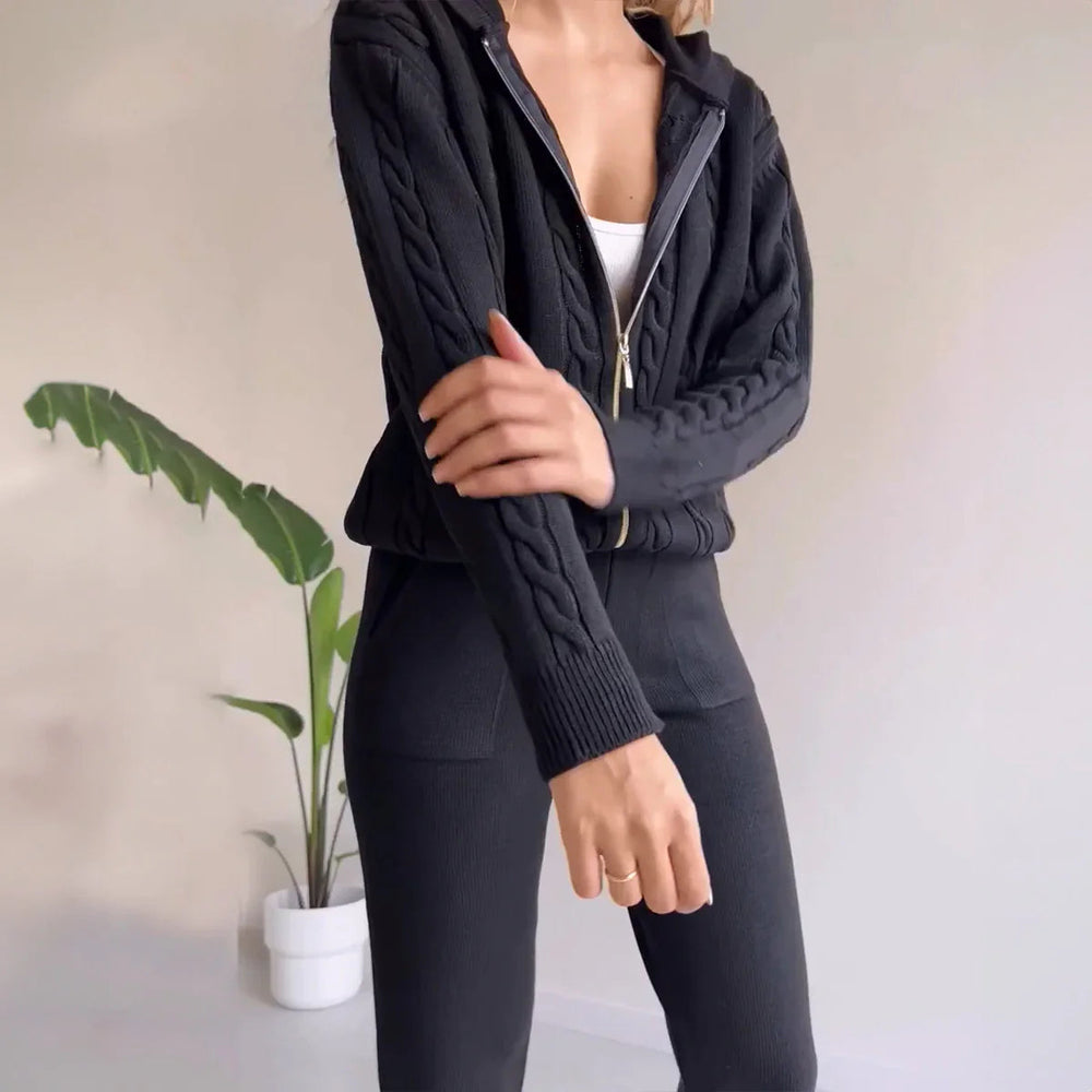 Levoire | Pull En Laine À Manches Longues Pantalons Étroits Ensemble Fait Main