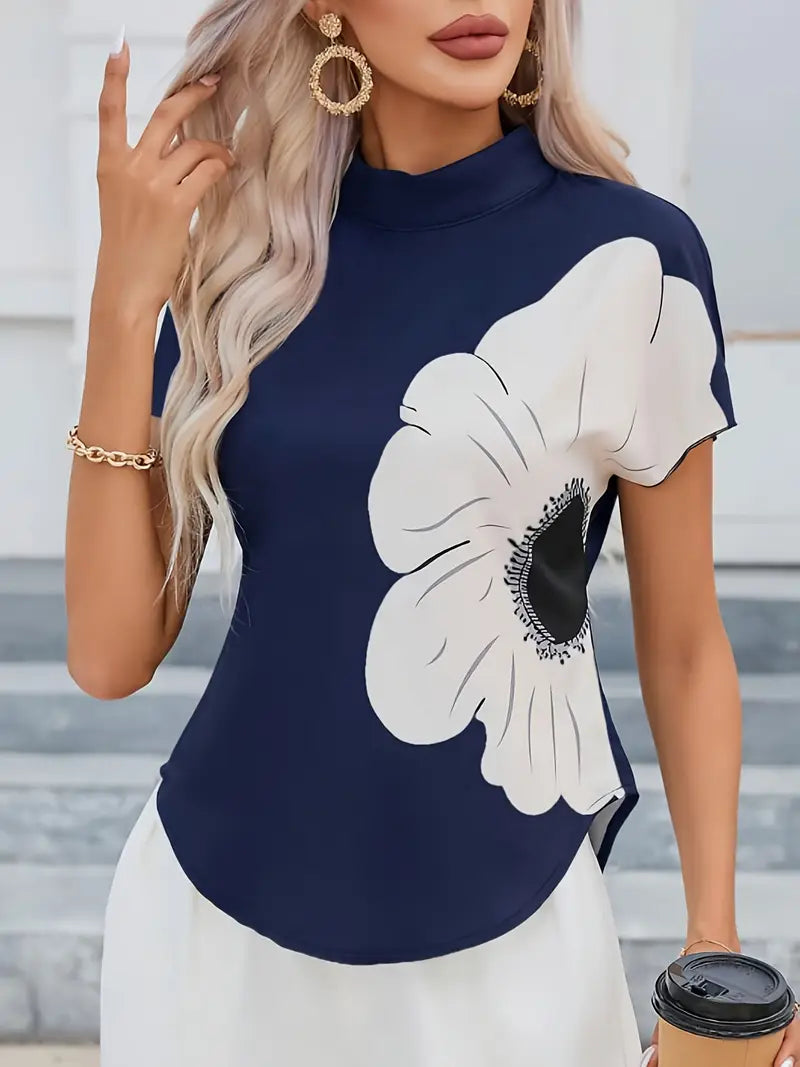 Levoire | Haut Avec Motif Floral Et Décolleté Haut Pour Femmes