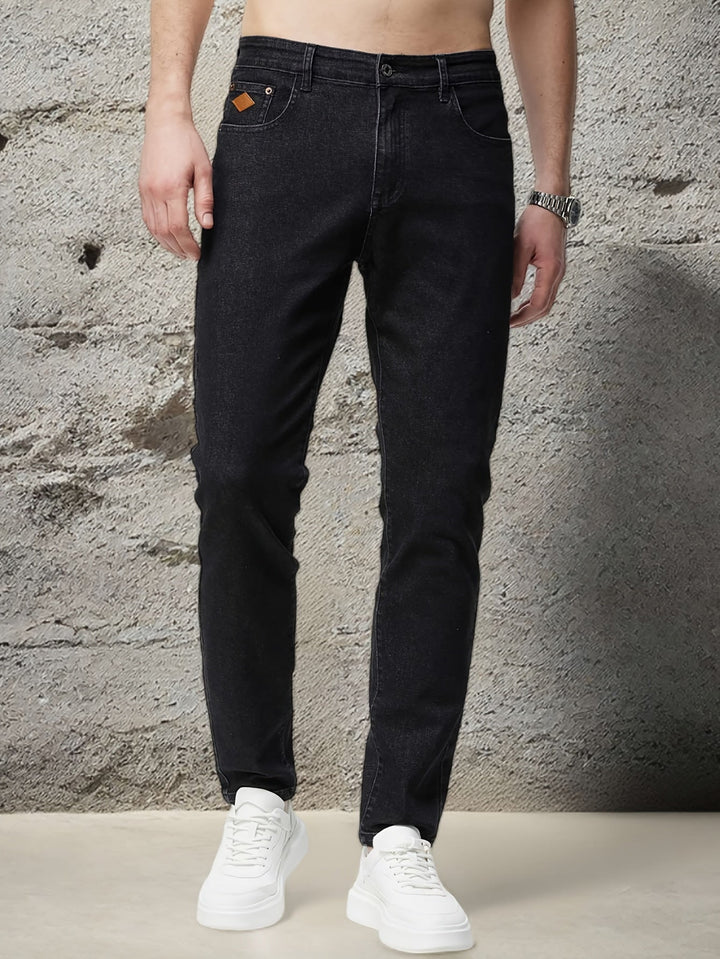 Levoire | Jeans Pour Hommes Simples À Coupe Droite Noir