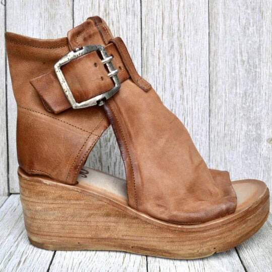 Levoire | Sandales Compensées Boho Pour Femmes Style Braun