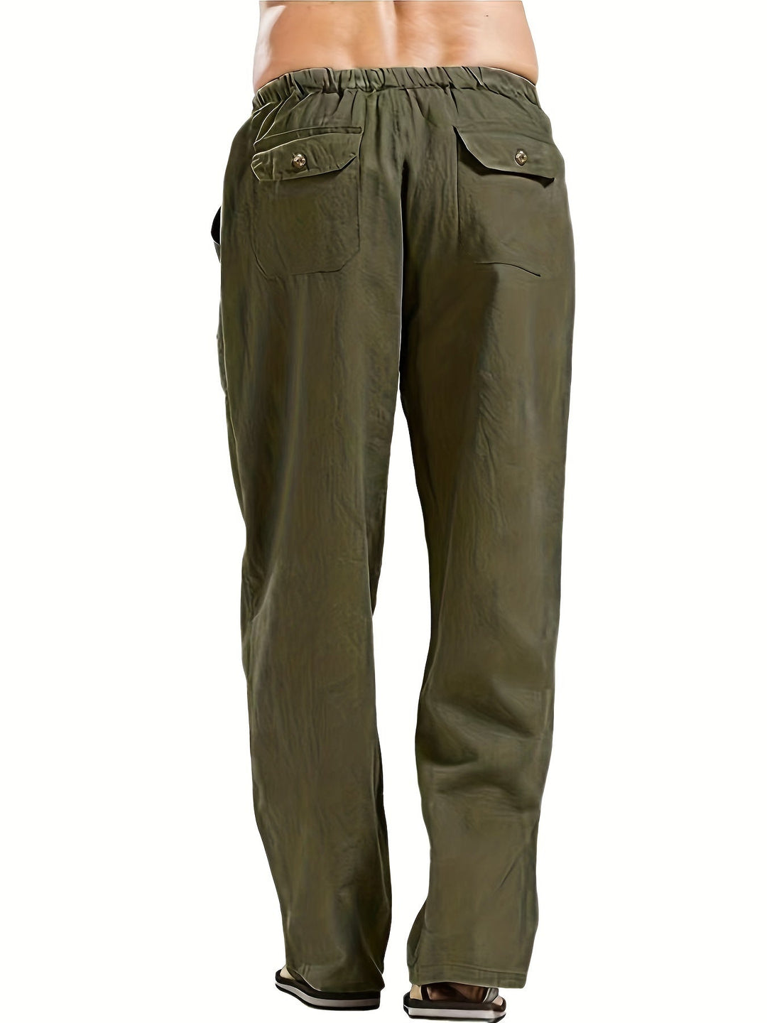 Levoire | Pantalons Pour Hommes En Mélange De Coton Et De Lin Avec Une Taille Élastique Décontractée