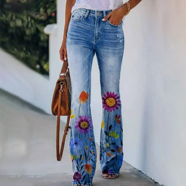 Levoire | Ada Jeans À Motif Floral Lila