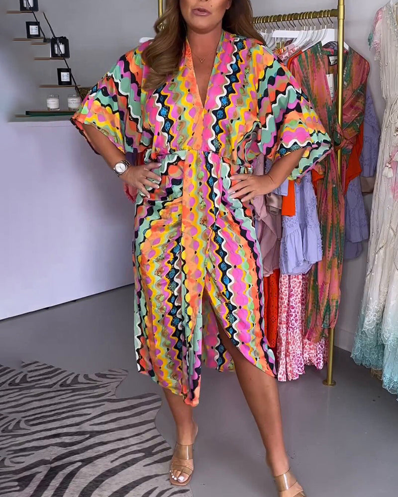 Levoire | Robe À Encolure En V Avec Manches Mi-Longues