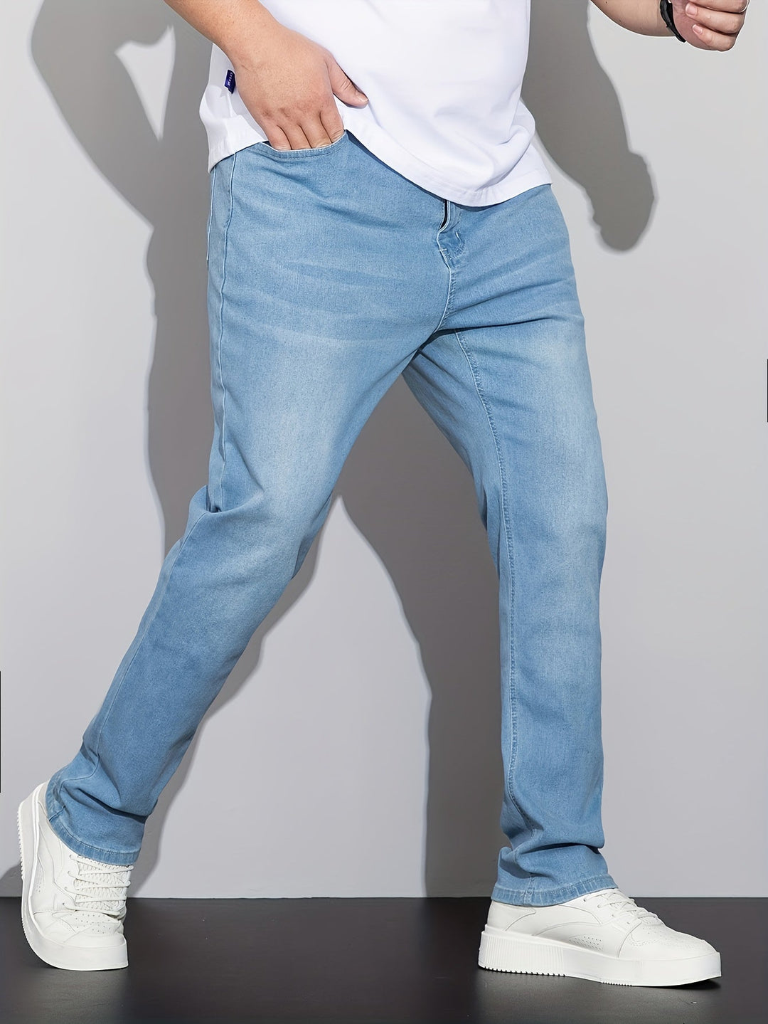 Levoire | Jeans Rentot En Denim Uni Bleu ciel