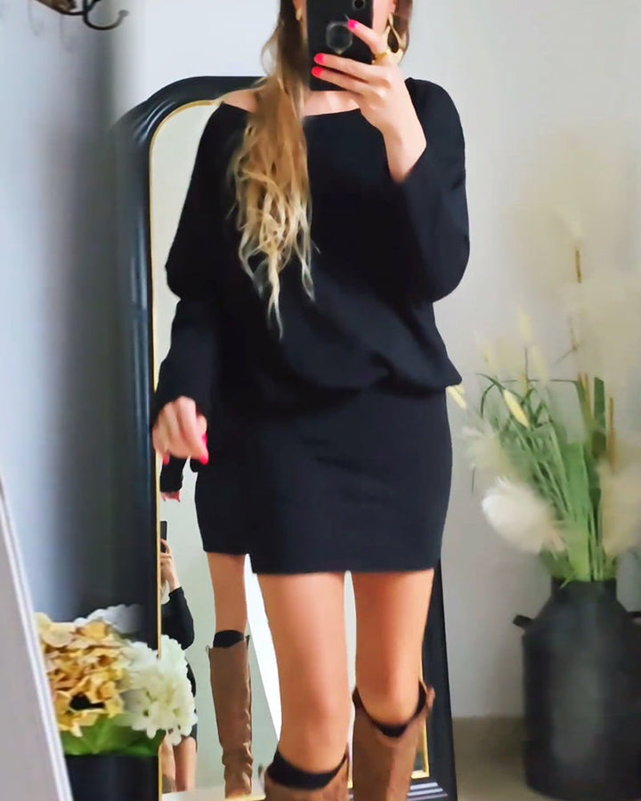 Levoire | Robe Noire À Manches Longues