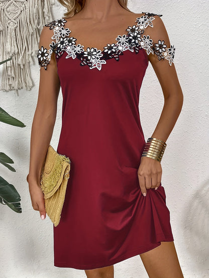 Levoire | Robe À Épaules Fleuries Rot