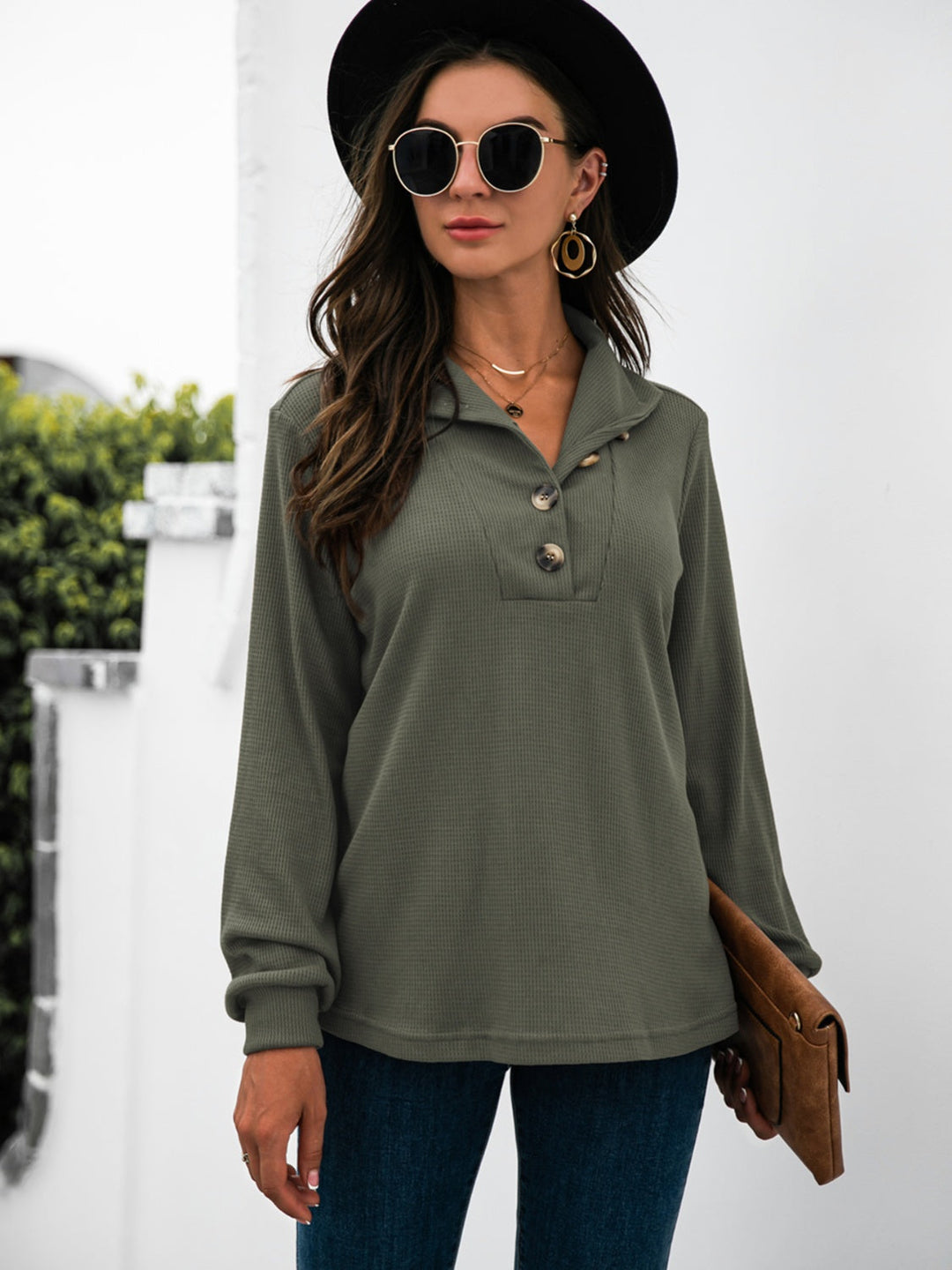 Levoire | Demi-bouton T-shirt à manches longues