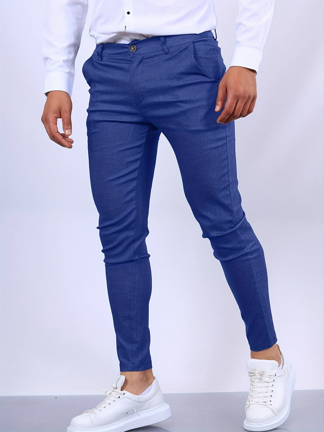 Levoire | Pantalon Chino Slim Fit Blanc Bleu