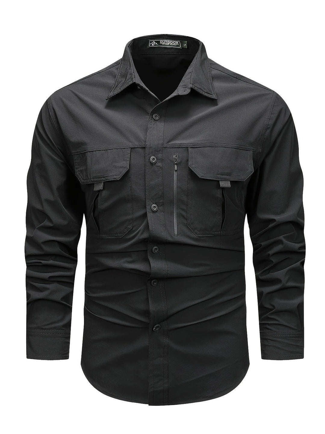 Levoire | Chemise Cargo Simple À Manches Longues Pour Hommes