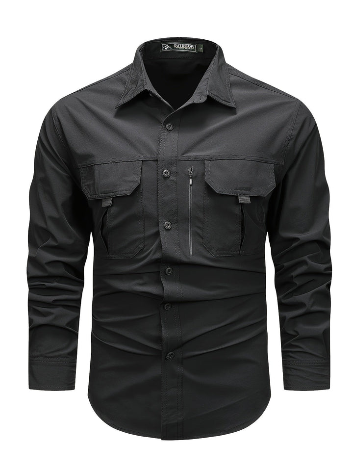 Levoire | Chemise Cargo Simple À Manches Longues Pour Hommes