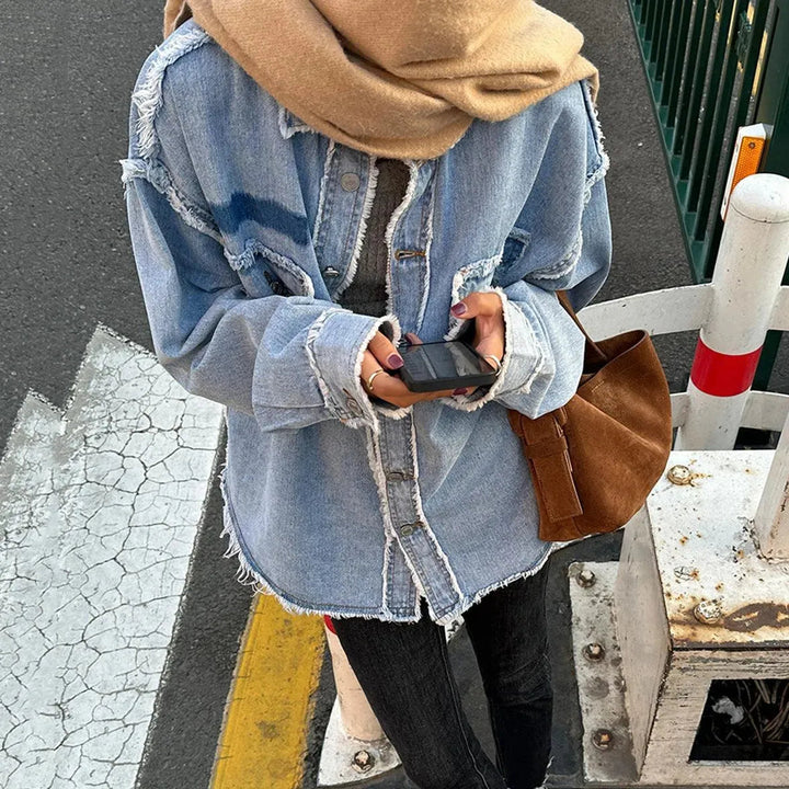 Levoire | Vêtements à manches longues large veste décontractée pour femmes Bleu ciel