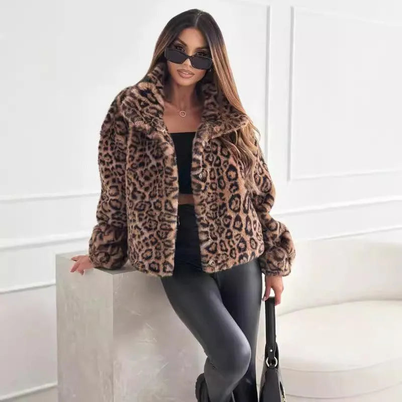 Levoire | Veste courte imprimé léopard avec col Motif léopard