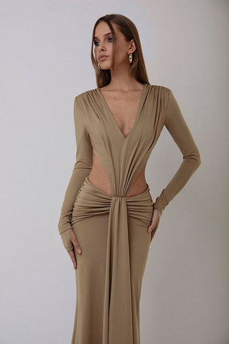 Levoire | Robe À Manches Longues À Décolleté En V Confortable