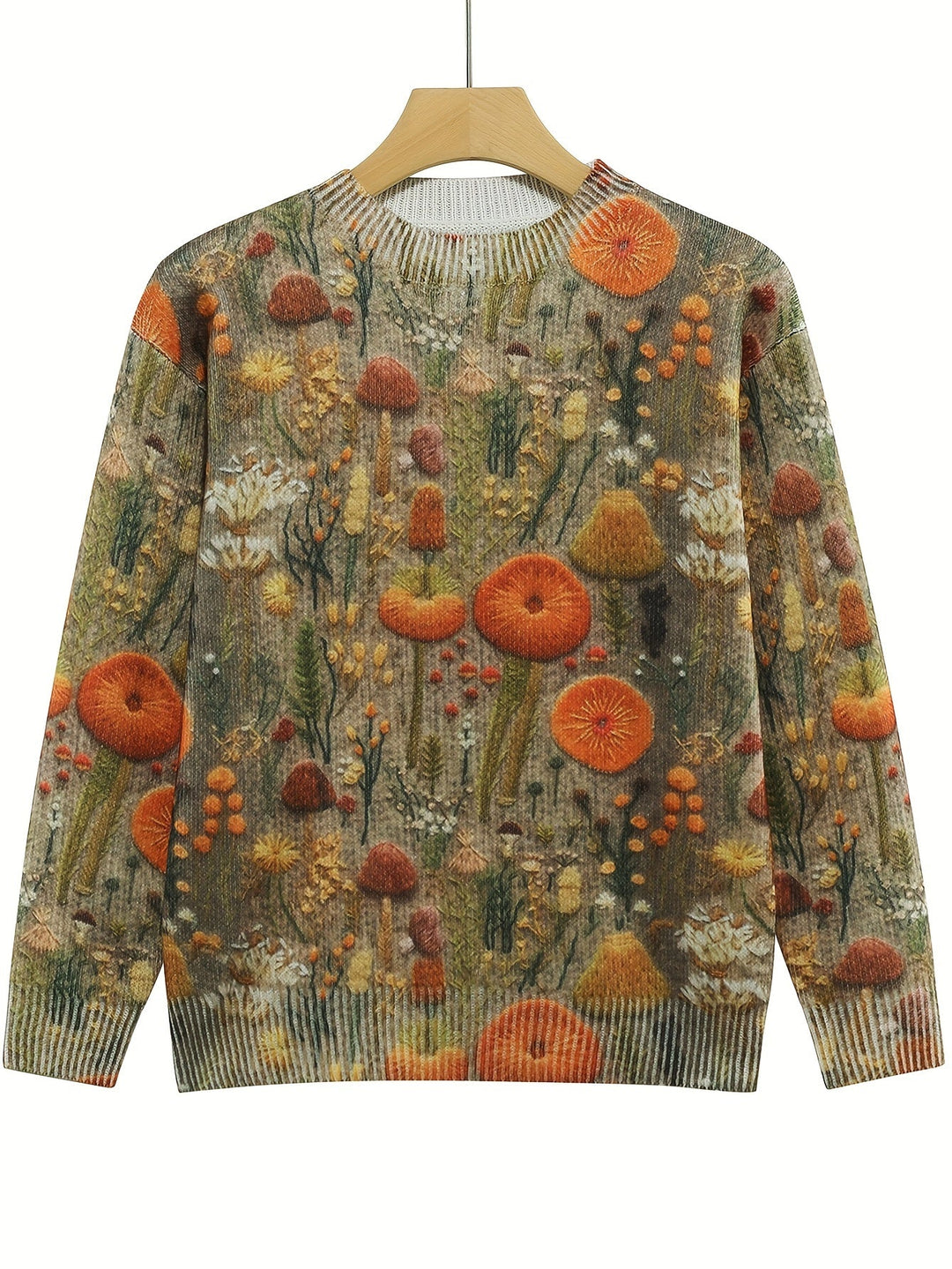Levoire | Pull Élégant Avec Encolure Ronde Et Motif De Fleurs Et De Plantes