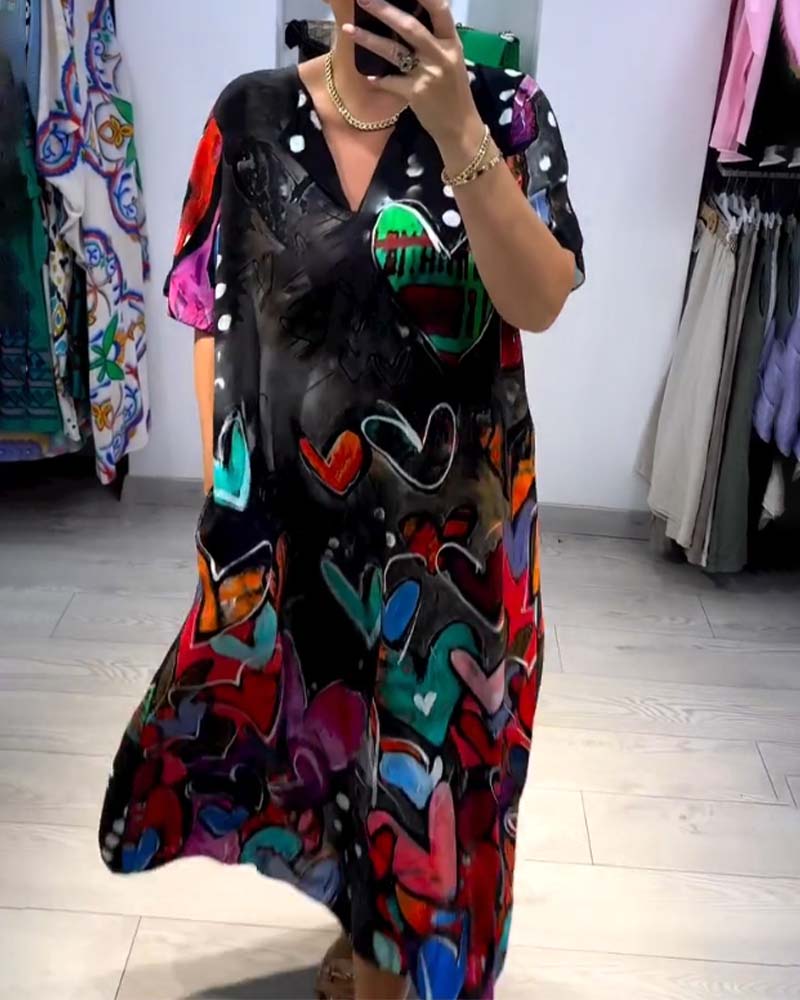 Levoire | Robe Maxi À Motif De Cœur Bohémien