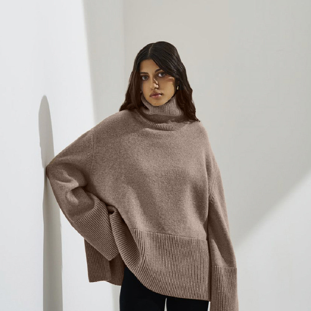 Levoire | Pull-Over En Cachemire Pour Femmes En Tissus Unis D'Automne Vert foncé kaki