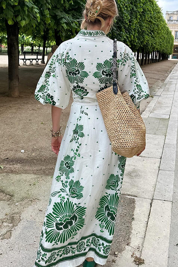Levoire | Robe maxi à manches longues imprimée
