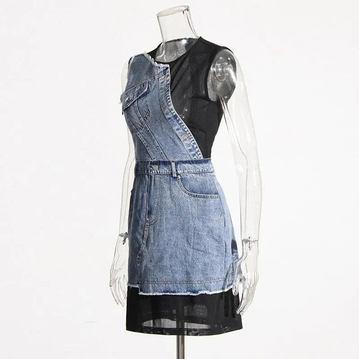 Levoire | Robe Sans Manches En Maille Avec Fermeture Et Détails Jean