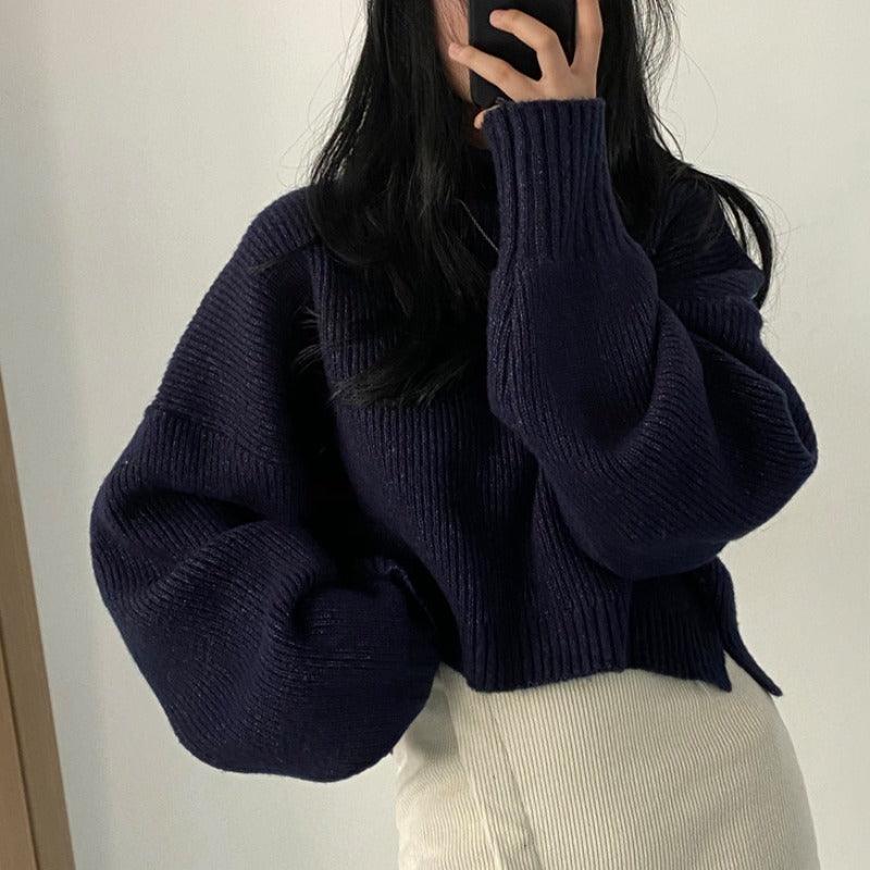 Levoire | Pull Élégant À Col Pour Hommes Bleu marine Une taille