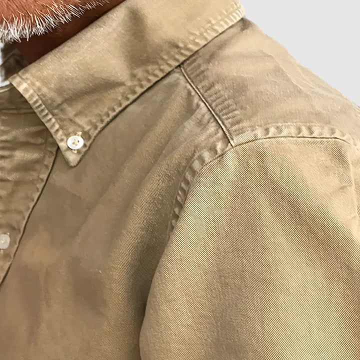 Levoire | Chemise Vintage Pour Hommes Avec Look Delave Et Manches Longues