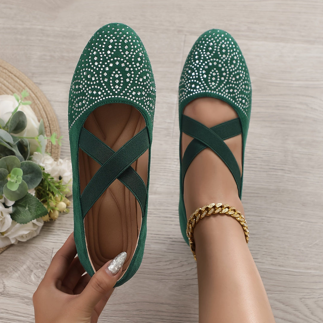 Levoire | Ballerines À Strass Avec Sangle Élastique légumes