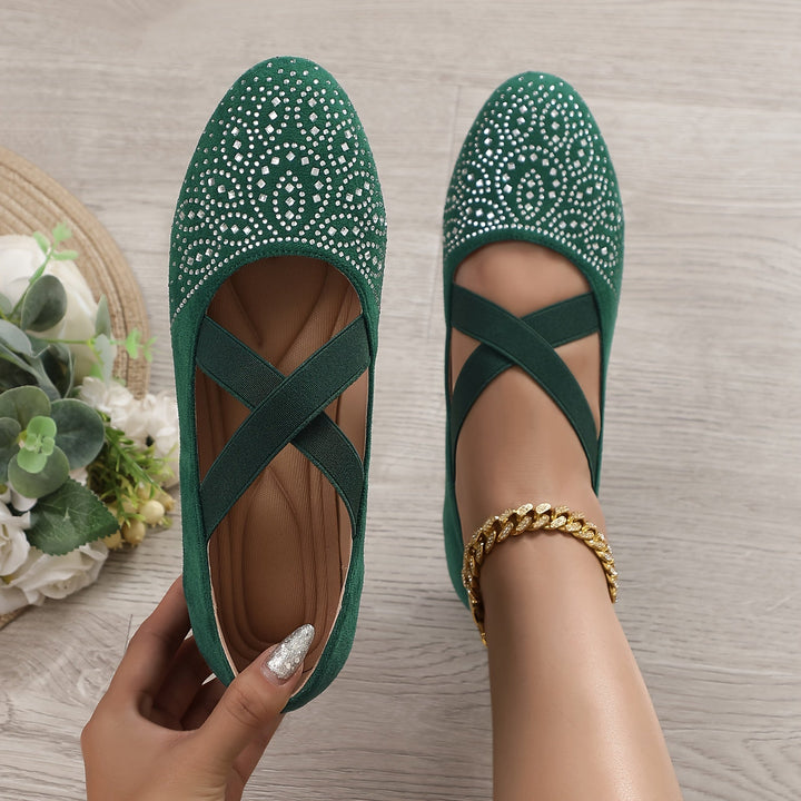 Levoire | Ballerines À Strass Avec Sangle Élastique légumes