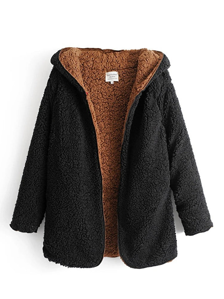 Levoire | Veste En Teddy Affectueuse Avec Capuche Noir-Brun