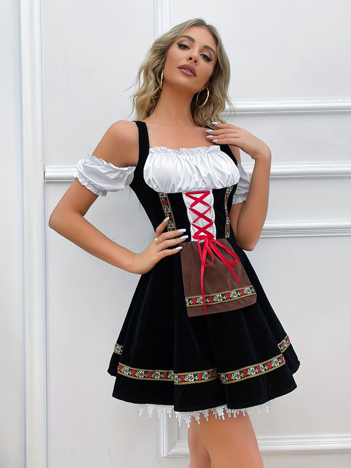 Levoire | Robe Dirndl À Bretelles Froides De Viniculture Couleur de mélange