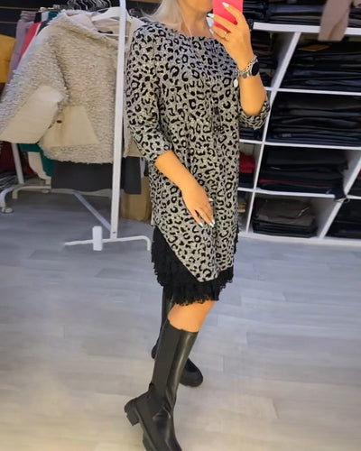 Levoire | Robe Midi Léopard Élégante