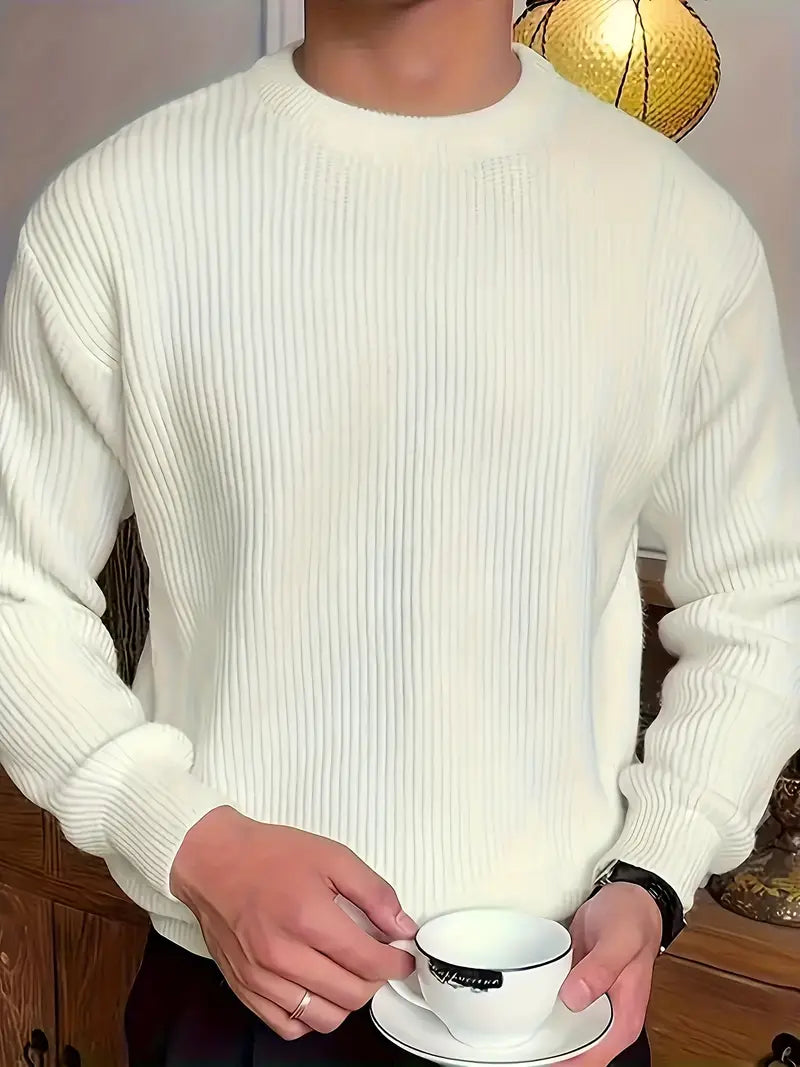 Levoire | Pull Décontracté Confortable Avec Texture Blanc