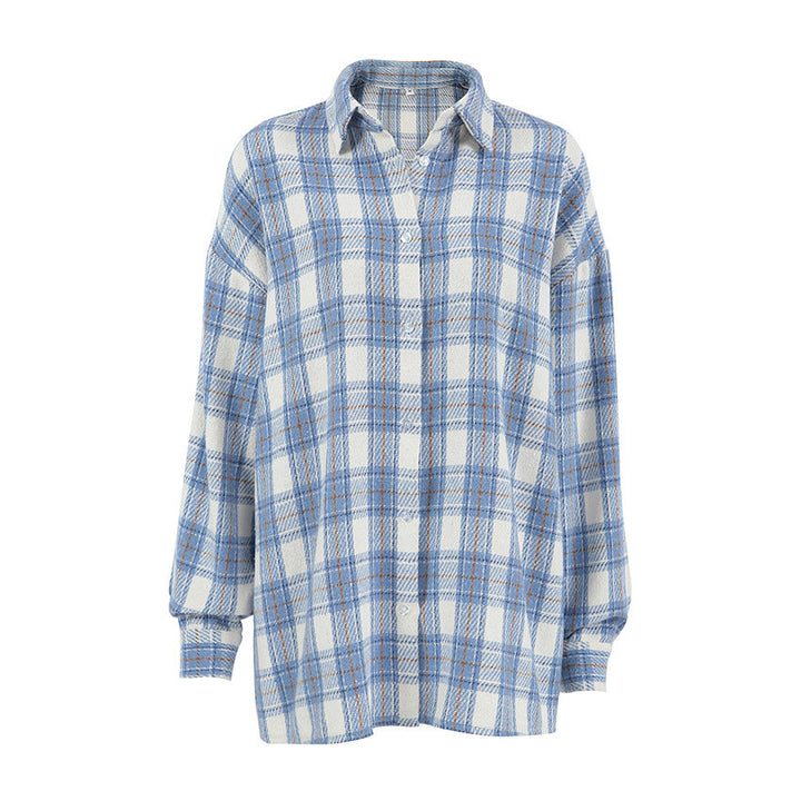 Levoire | Chemise À Carreaux Décontractée En Bleu Demande Sans Temps