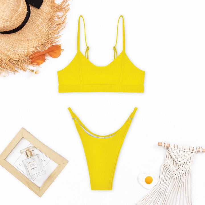 Levoire | Push-Up Bikini Pour Femmes Confortables Et Soutenants Maillots De Bain Jaune