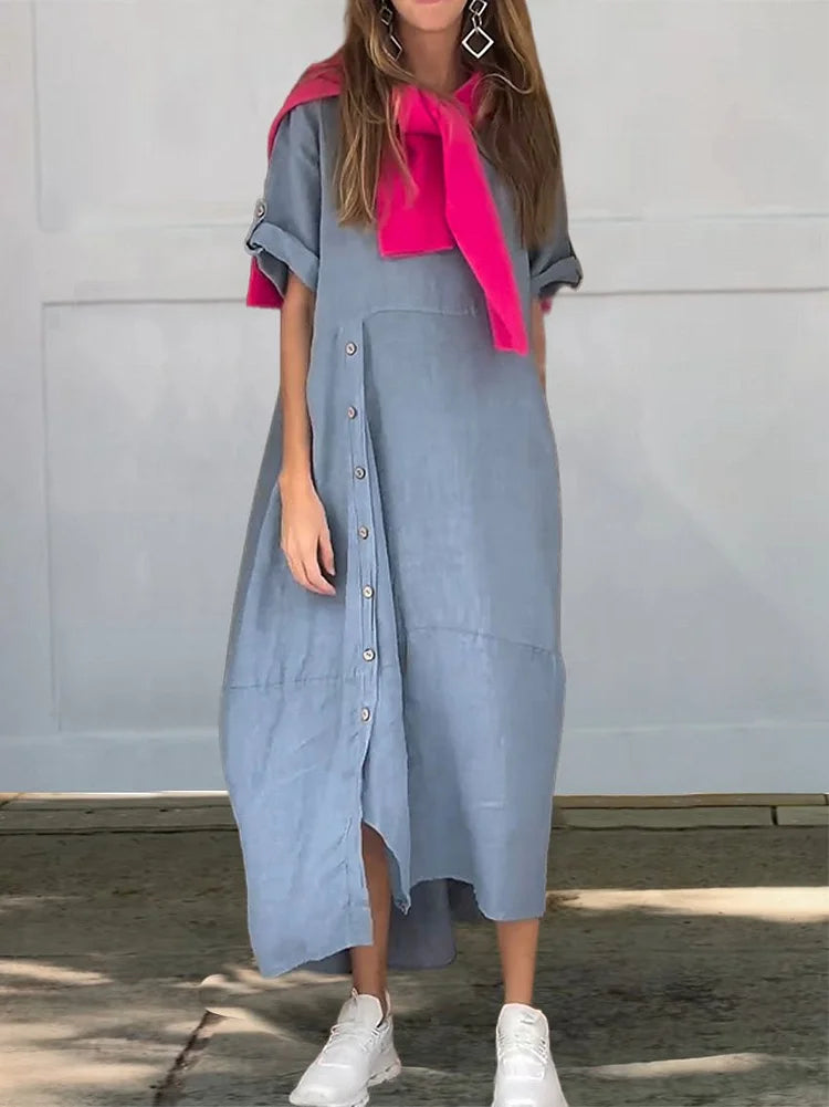 Levoire | Robe Longue Avec Coupe Confortable Bleu