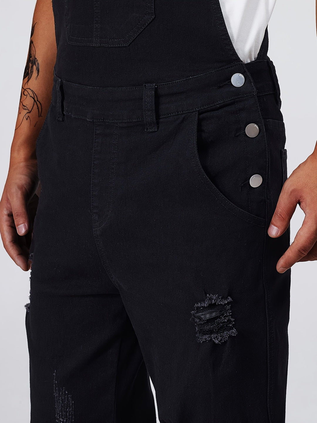 Levoire | Monocolore Denim Lavable Salopette Avec Poches