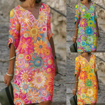 Levoire | Robe à imprimé floral avec décolleté en V