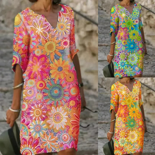 Levoire | Robe à imprimé floral avec décolleté en V