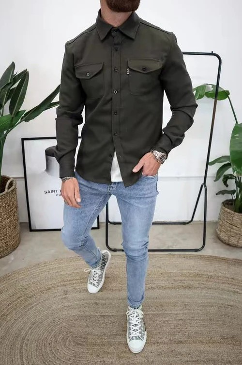 Levoire | Chemise De Superposition Décontractée Pour L'Automne Vert