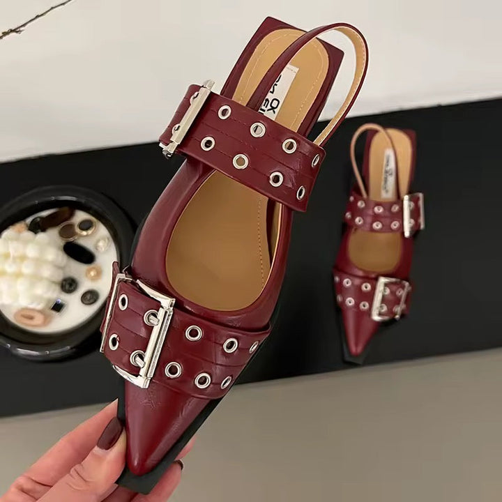 Levoire | Chaussures Plates À Talon Ouvert Élégantes Rot